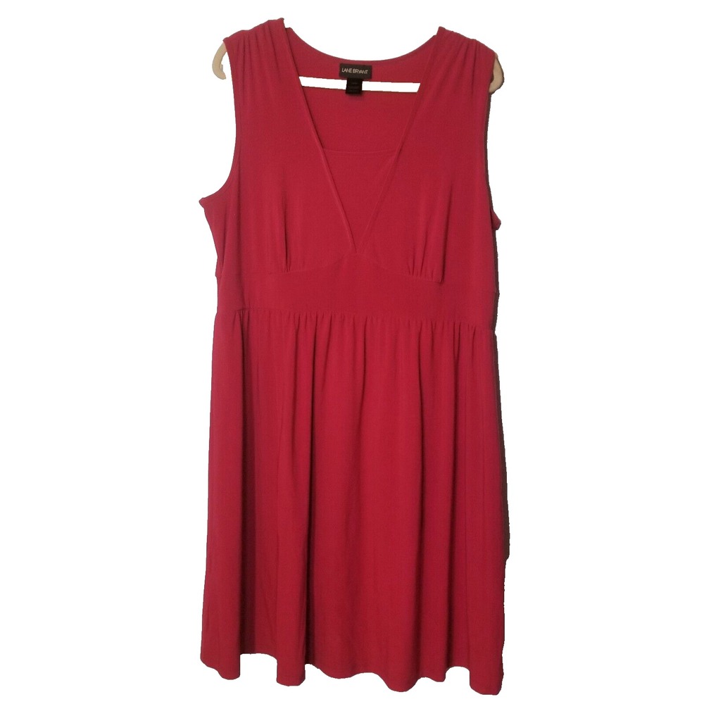Lane Bryant‎ Empire Waist Sleeveless Stretchy Deep Red Knee Length Dress 14/16